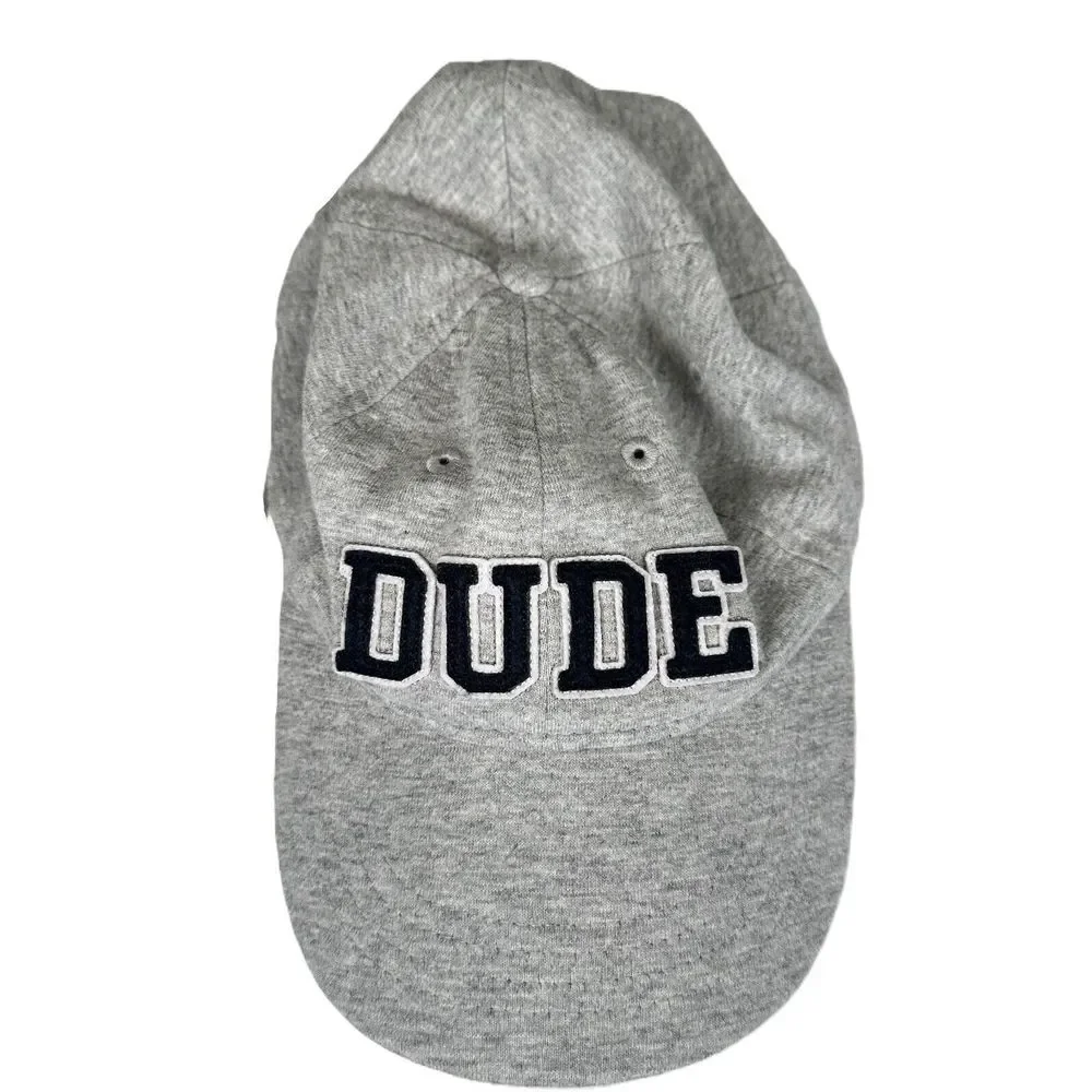 Dude Carter's Cap Kids 4-8 Gray 100% Cotton Adjustable Back Logo‎ Baseball Hat